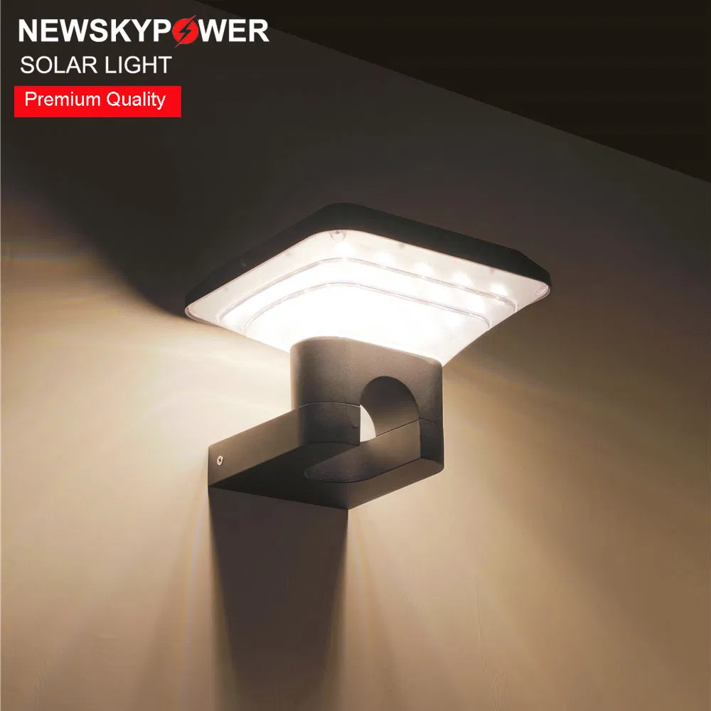 مصباح حائط شمسي LED من الألمنيوم بتصميم عصري للحديقة والشرفة والفيلا