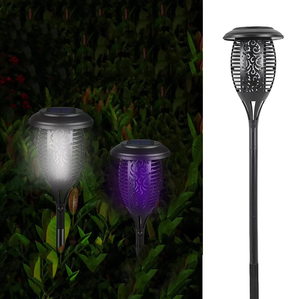 مصباح حديقة LED مقاوم للماء للطاقة الشمسية مع تأثير وميض اللهب