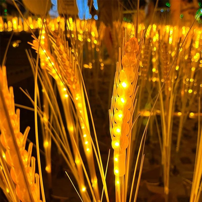 مصباح LED شمسي مقاوم للماء من قش القمح موفر للطاقة لتزيين الحدائق وإضاءة الممرات في الفناء والحديقة