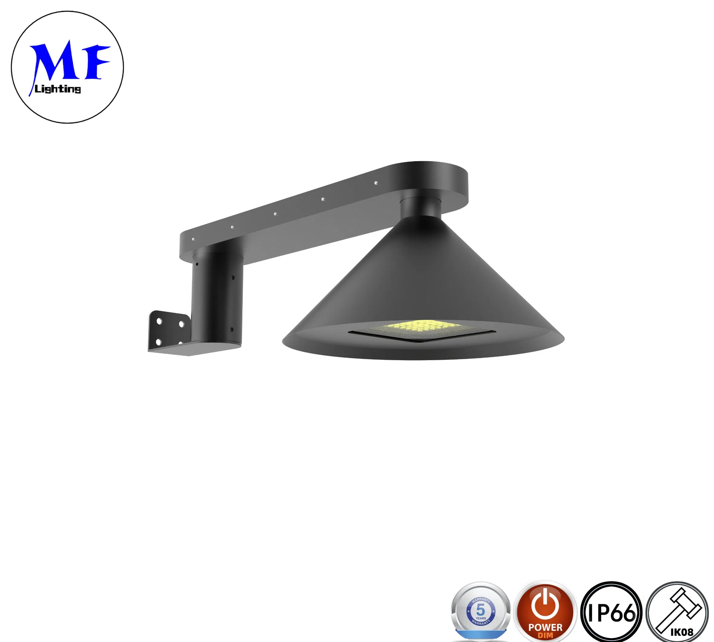سعر المصنع Ra>80 Ik08 IP65 مقاوم للماء مقاوم للعوامل الجوية 130lm/W 50W 60W مصباح شارع LED للحديقة مع حبل معلق مثبت على الحائط أو العمود