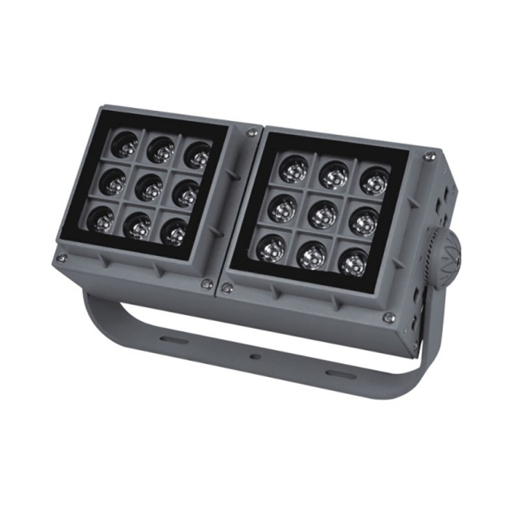 DMX512 وحدة إضاءة مزدوجة الرأس مع تحكم خارجي، مصباح شجرة LED مربع مضاد للتوهج، إضاءة جدارية خارجية لمسطحات الفيلات مقاومة للماء