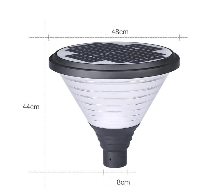 3 عمود قياس مثبت بدون أسلاك زخرفي IP65 ضوء حديقة LED شمسي خارجي