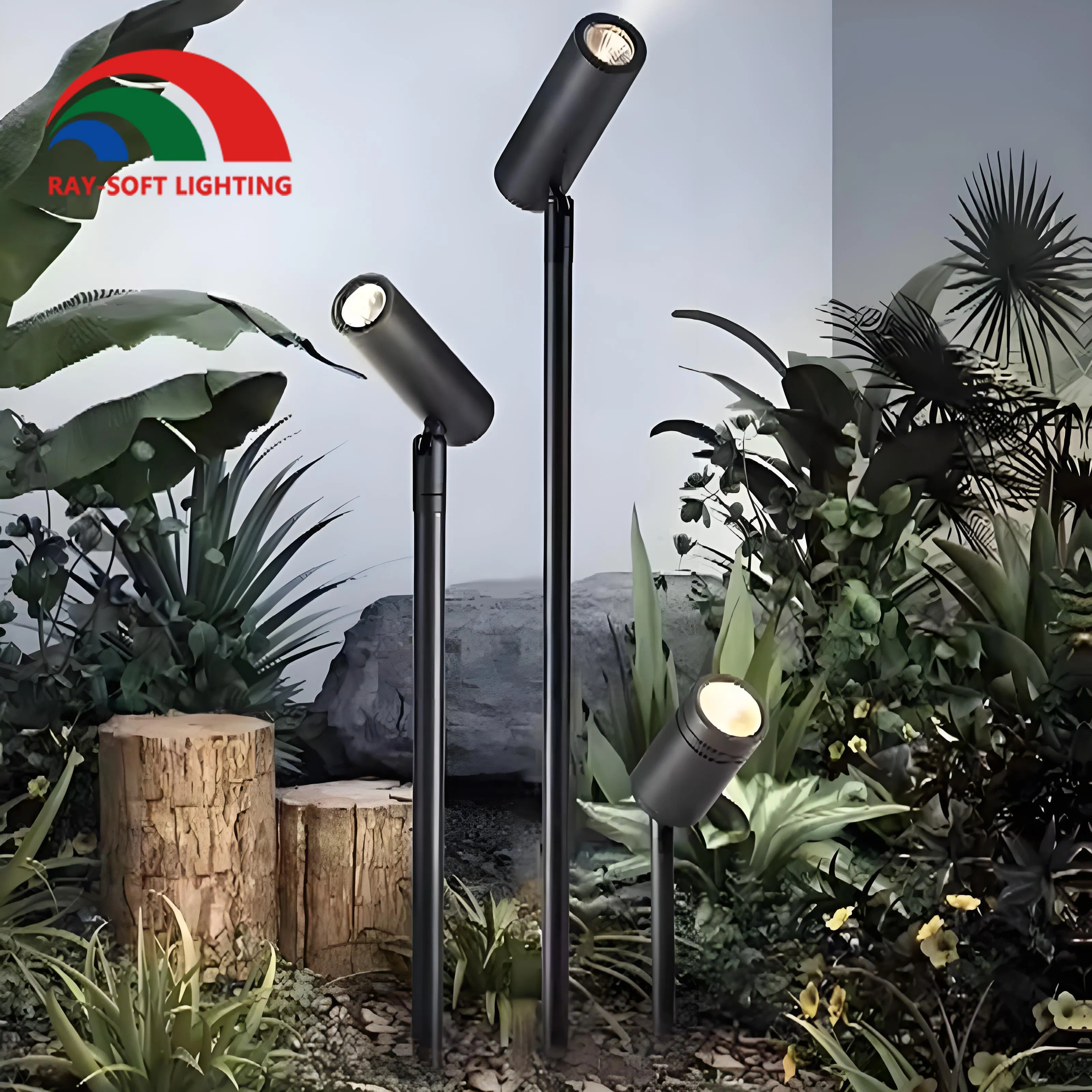 حديث 3W 5W 7W 12W مصباح سبايك LED COB مثبت على عمود طويل للمناظر الخارجية IP65 ضوء حديقة مقاوم للماء لشجرة