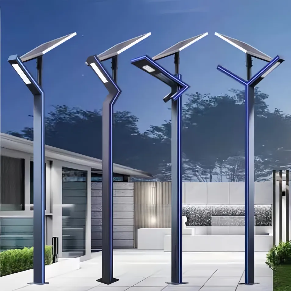ضوء حديقة LED مقاوم للماء من الألمنيوم، ضوء عمود حديث، إضاءة خارجية، زخرفة، مصباح إضاءة شمسية