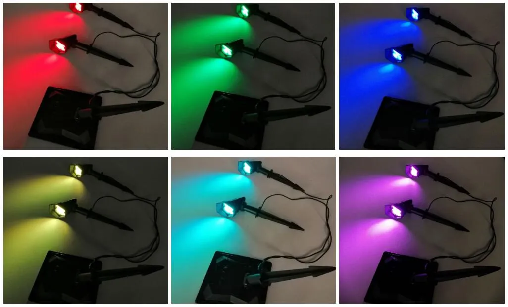 أضواء حائط شمسية خارجية LED RGB للحديقة المنزلية