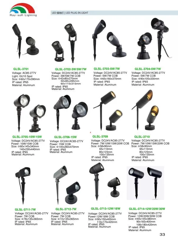 حديث 3W 5W 7W 12W مصباح سبايك LED COB مثبت على عمود طويل للمناظر الخارجية IP65 ضوء حديقة مقاوم للماء لشجرة