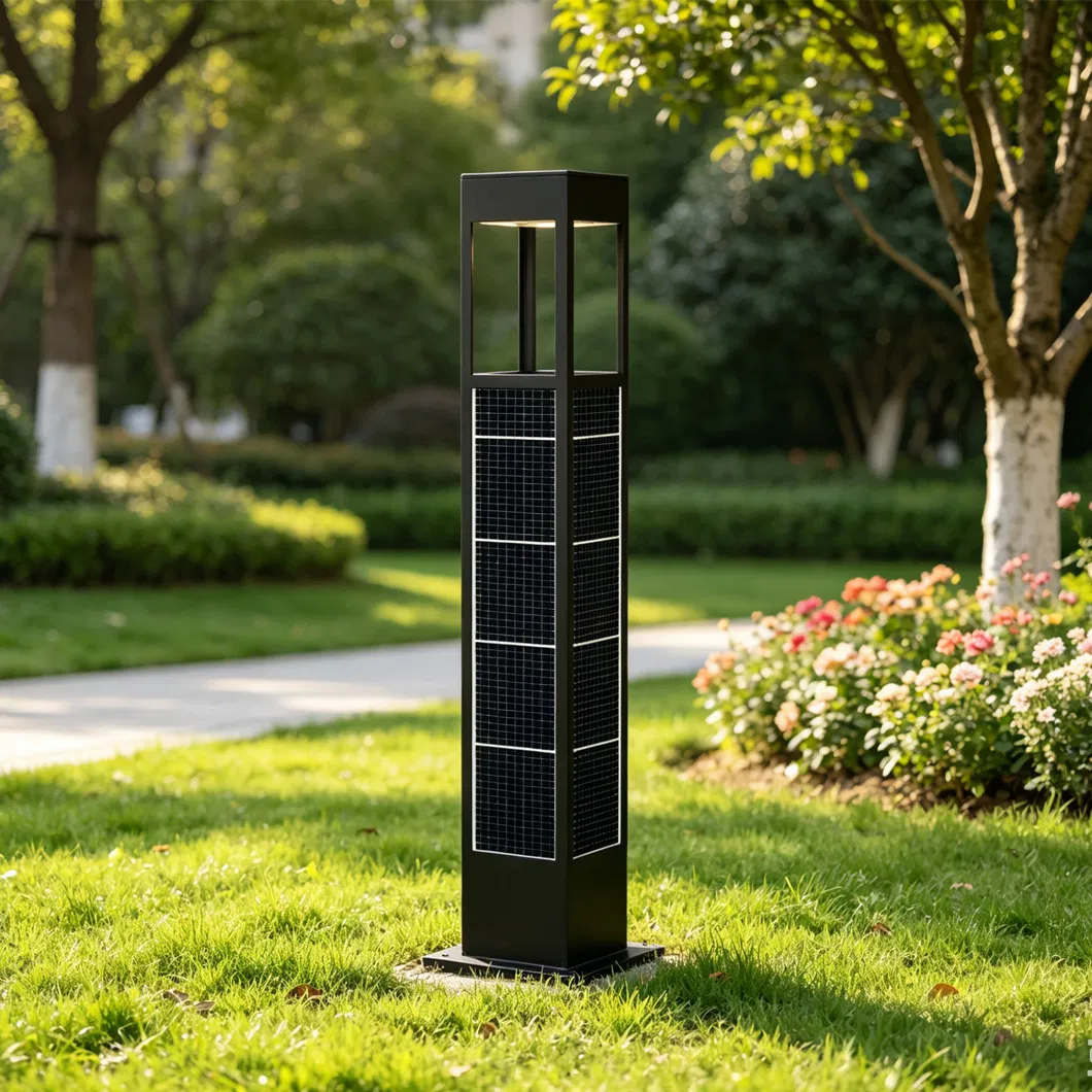 600mm 10W 15W ضوء شمسية للحديقة مقاوم للماء IP65 مصباح LED لمسار الحديقة مع لوحة شمسية مدمجة للإضاءة في الفناء والممر والباحة والمناظر الطبيعية