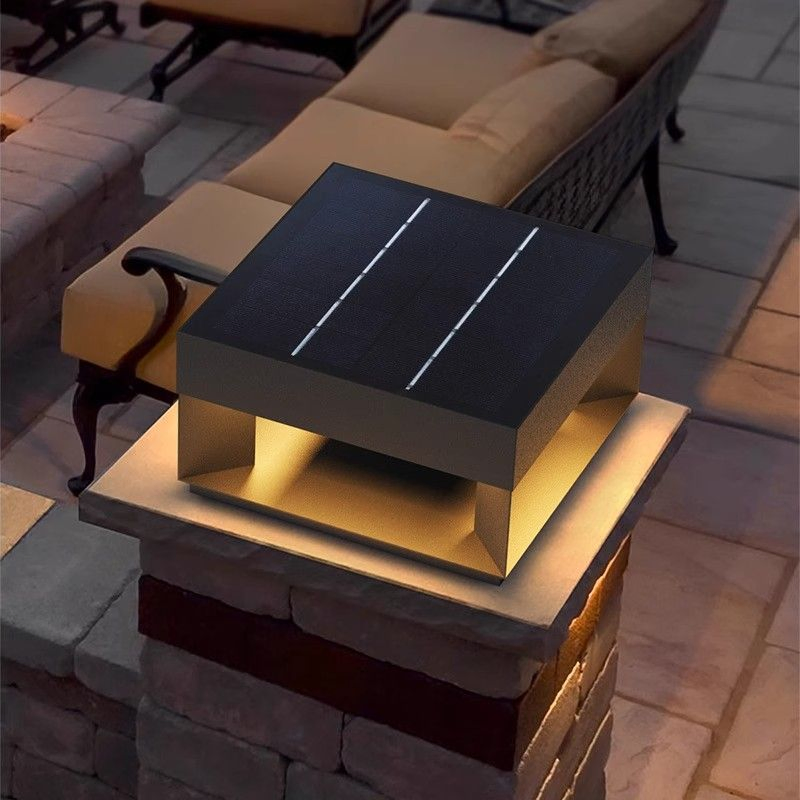 مصباح عمود شمسي خارجي للبيع الساخن مقاوم للماء لحديقة البوابة عمود الباب IP65 تقييم مصباح LED زينة عمود الحديقة