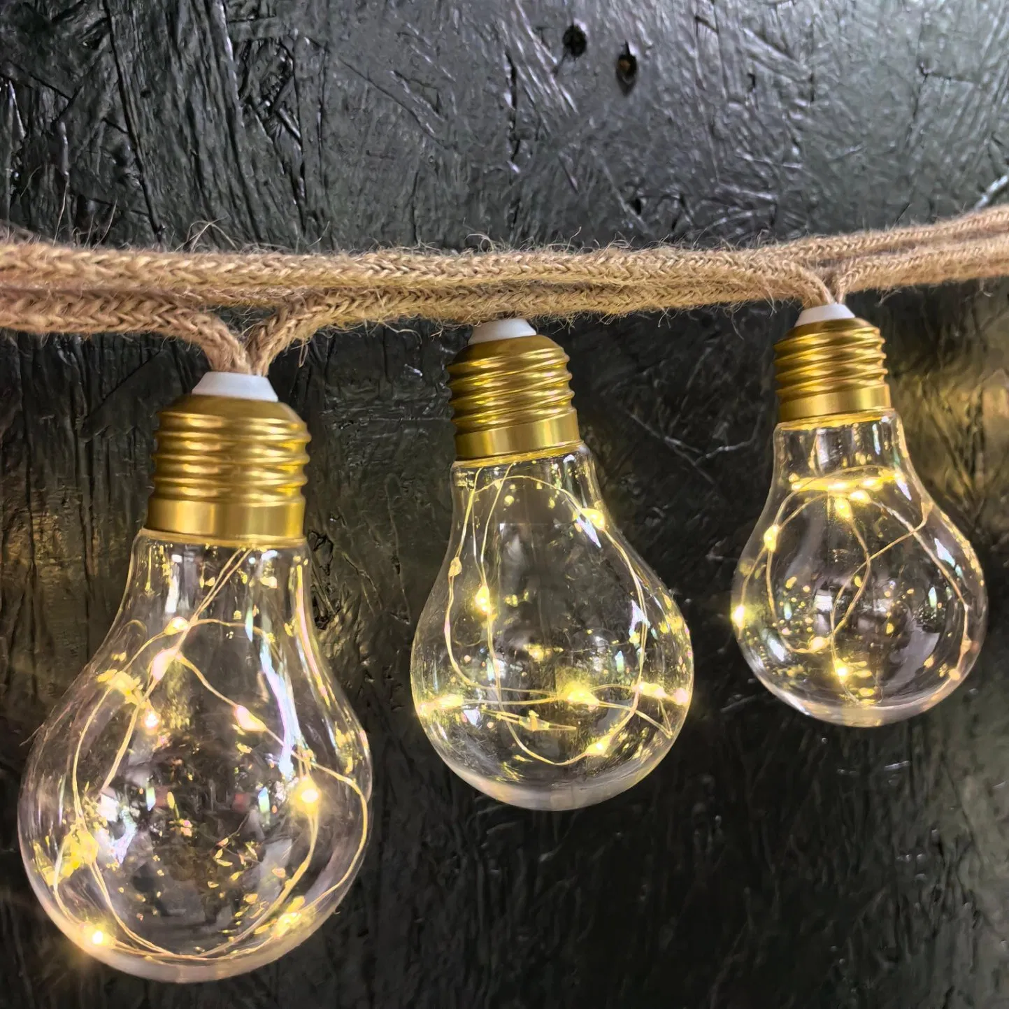 IP65 ضوء شريط LED من خيوط القنب الشمسية الملونة للخارج لتزيين الحدائق والحفلات، ضوء معلق عتيق