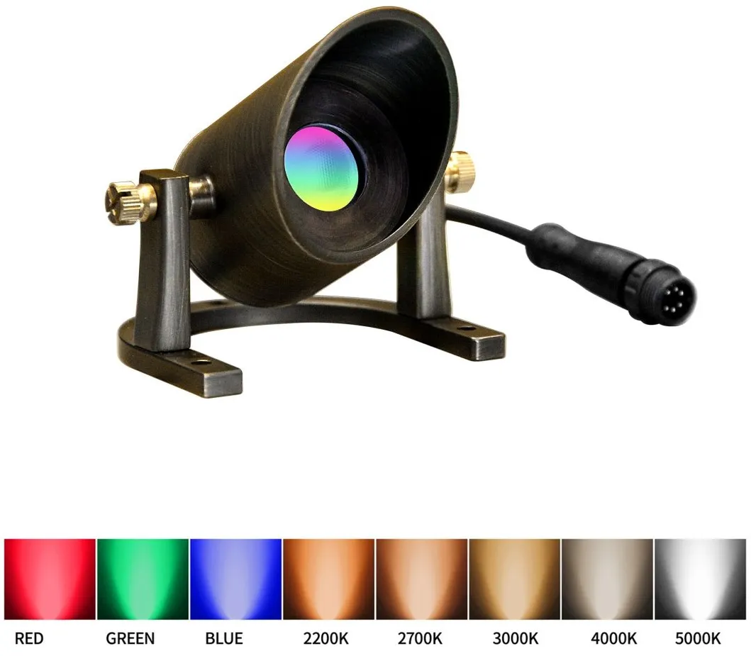 8-16V ضوء LED RGB تحت الماء من النحاس الصلب IP68 تحكم ذكي منخفض الجهد 5PCS إضاءة حديقة البركة
