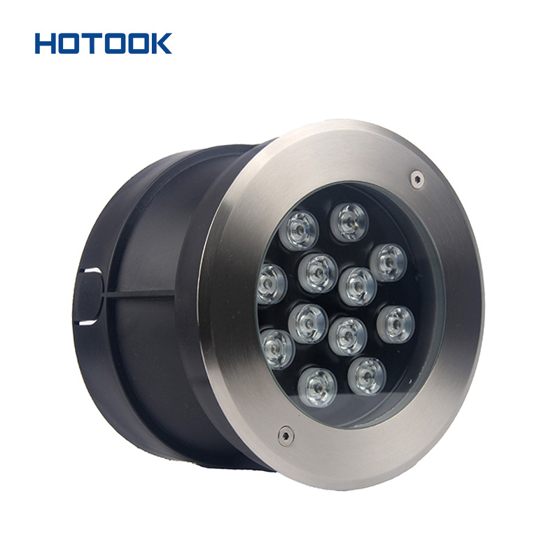 IP68 ضوء أرضي LED مقاوم للماء RGB ضوء إضاءة المناظر الطبيعية مدمج في الأرض للحدائق والساحات الخارجية IP68 ضوء تحت الأرض LED
