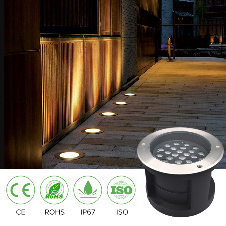 ضوء أرضي LED، IP65 مصباح خارجي مضاد للماء مدفون لحديقة فيلا ساحة مجتمع إضاءة المناظر الطبيعية للطريق