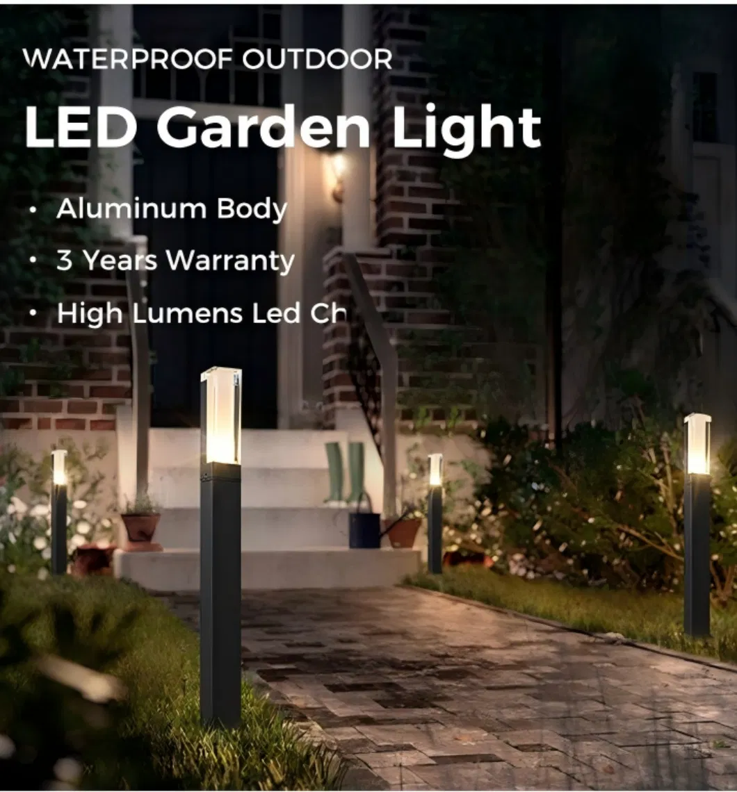إضاءة حديقة قائمة من الألمنيوم لمشهد الحديقة، أضواء عمود LED