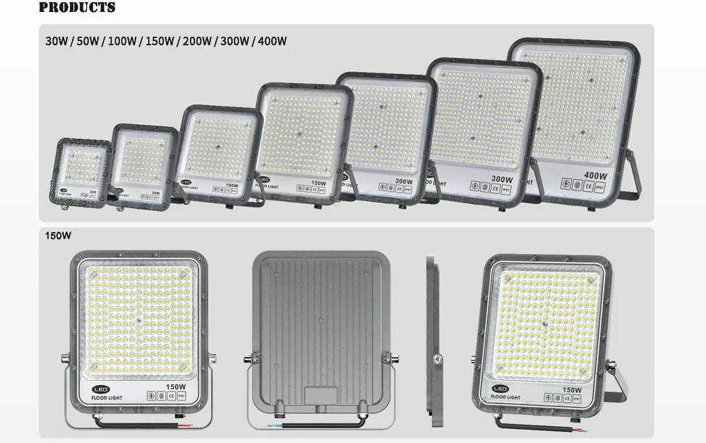 IP67 Ik08 ضوء AC100-265V 300W LED للفيضانات للإضاءة الخارجية لملعب الحدائق المناظر الطبيعية ملعب التنس إضاءة الفناء
