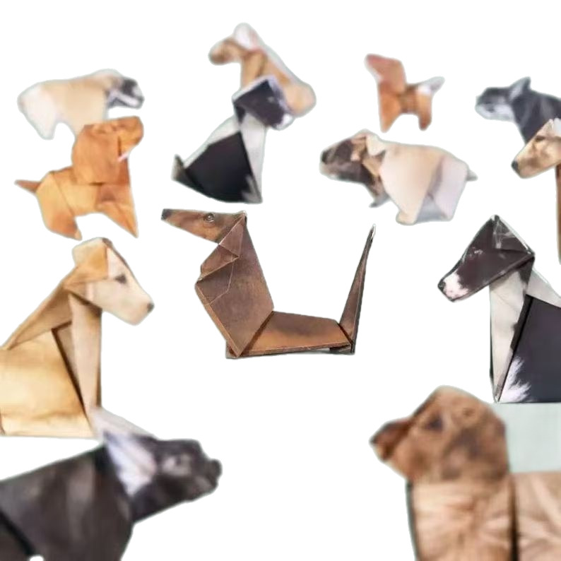 New DIY Paper Cats &amp; Dogs Origami Folding Animal Craft Kit with Boxed Packaging-50pcs