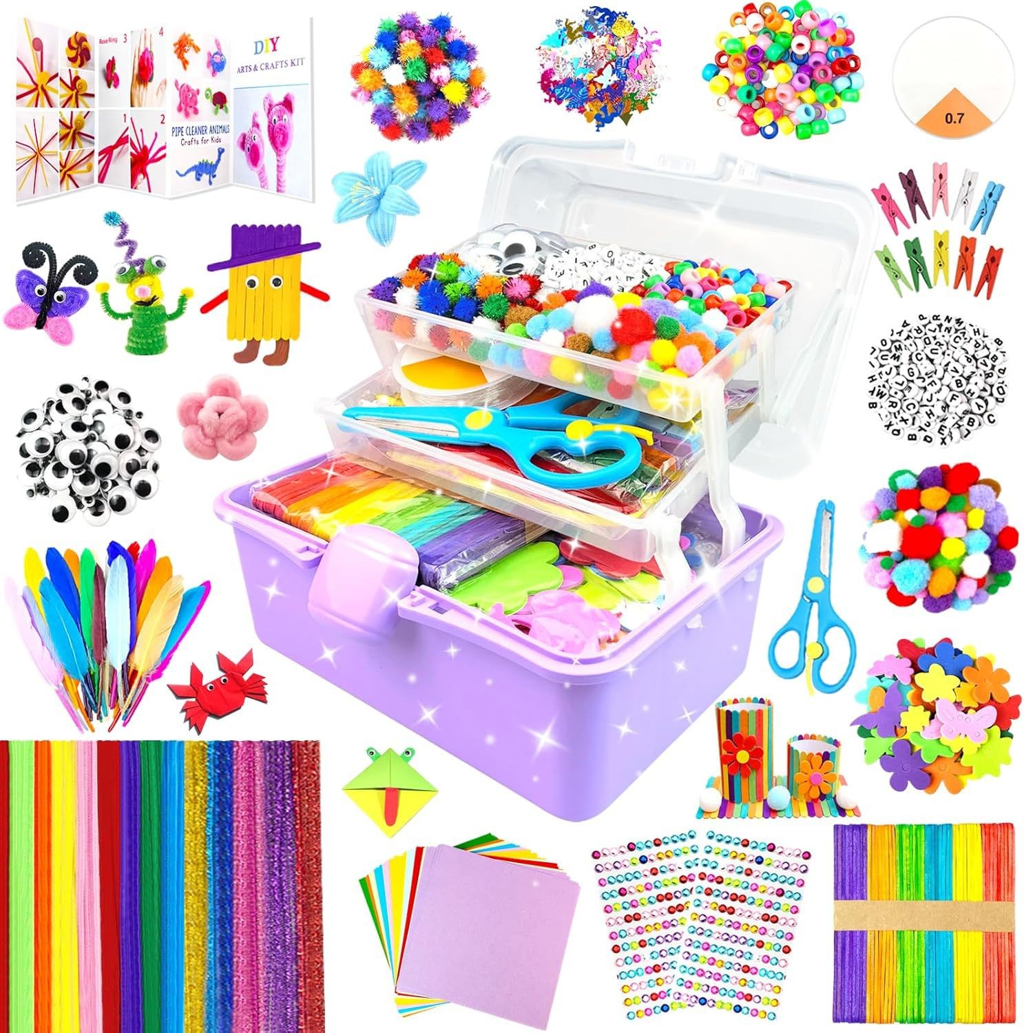 Hot Selling 2500 DIY Crafts Kits Creative Art Craft Supplies Set for Kids DIY Handmade Projects Bead Craft Kit Small Box Kit Set