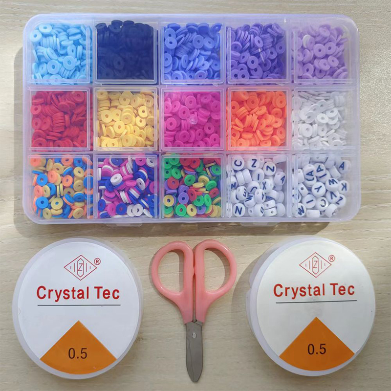 Clay Polymer Beads Flat Round Spacer Heishi Craft Kit