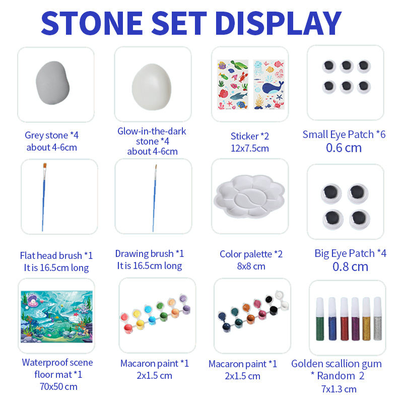 Marine Animal Graffiti Art Sets DIY Creative Stone Drawing Educational Toy Rock Painting Kit
