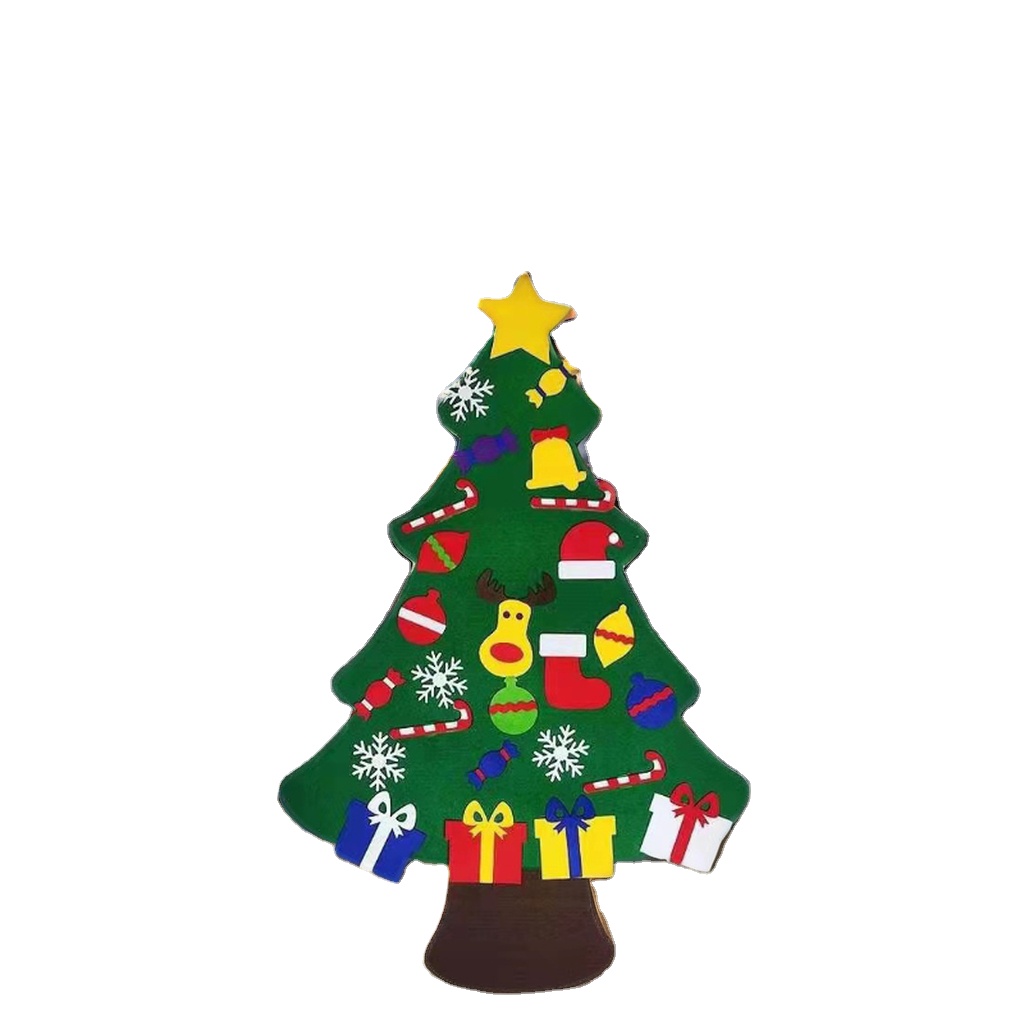 DIY 3D Felt Craft Kits Handmade Artificial Christmas Tree Set Kids Home Decoration with Merry Christmas Ornaments!