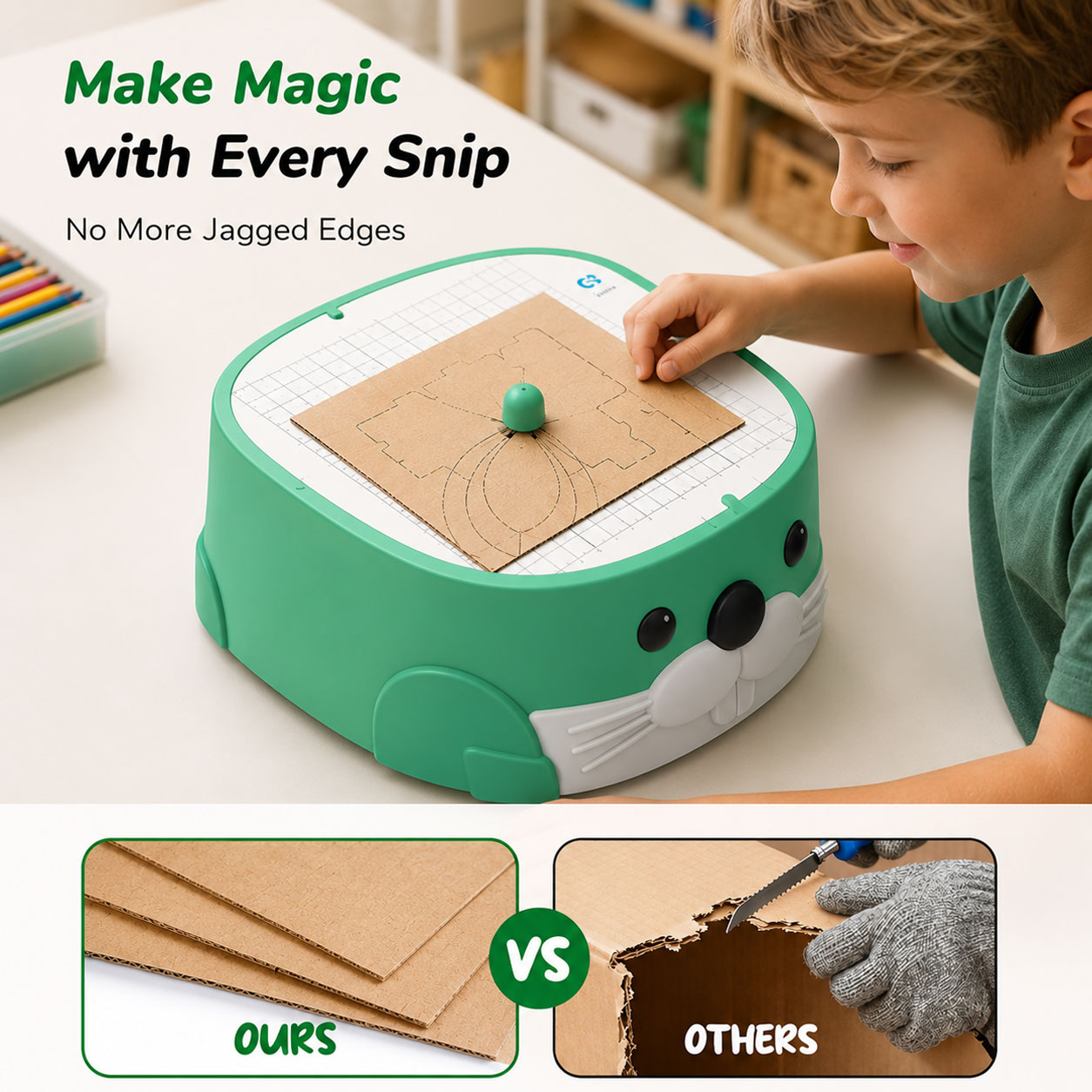 20w 50v Kids Cardboard Cutter Ages 3+, Safe DIY Kit ,STEM Craft Toy