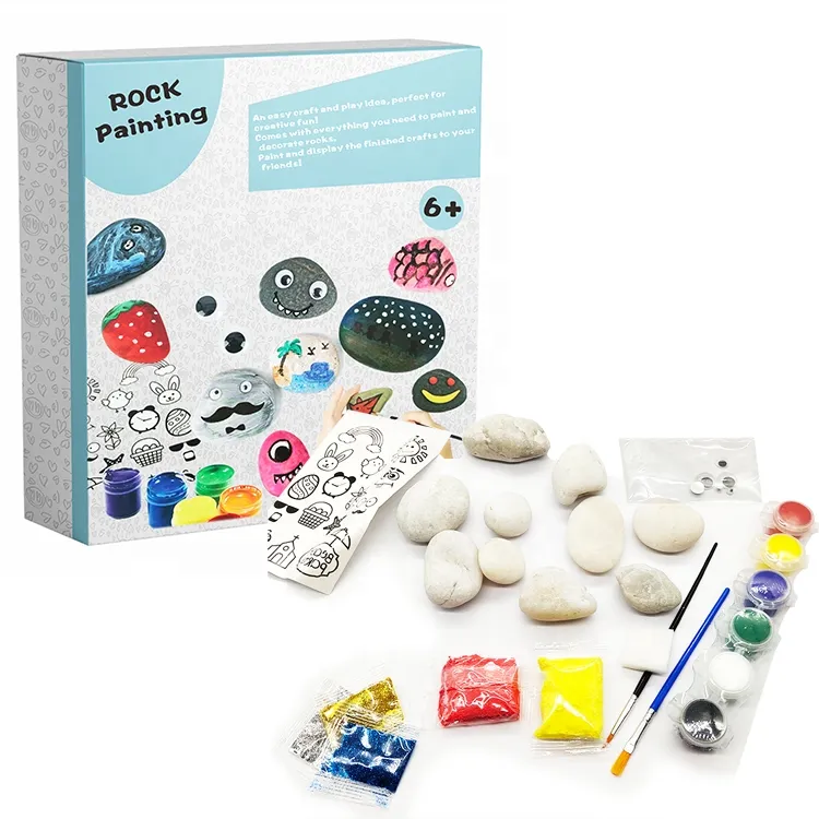 Kids DIY Box Set Craft Rocks Kit Rock Painting