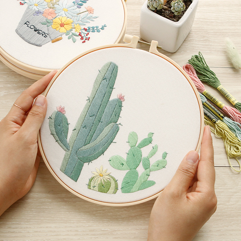 Diy Cross Stitch Hand Embroidery Kit Sets Flower for Beginner Handmade Linen Gift DIY Kit