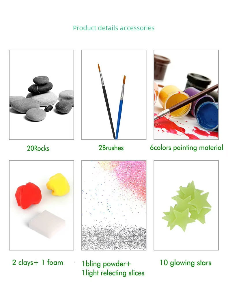 Crafts DIY Supplies Kit for Kids Rock Painting Kit