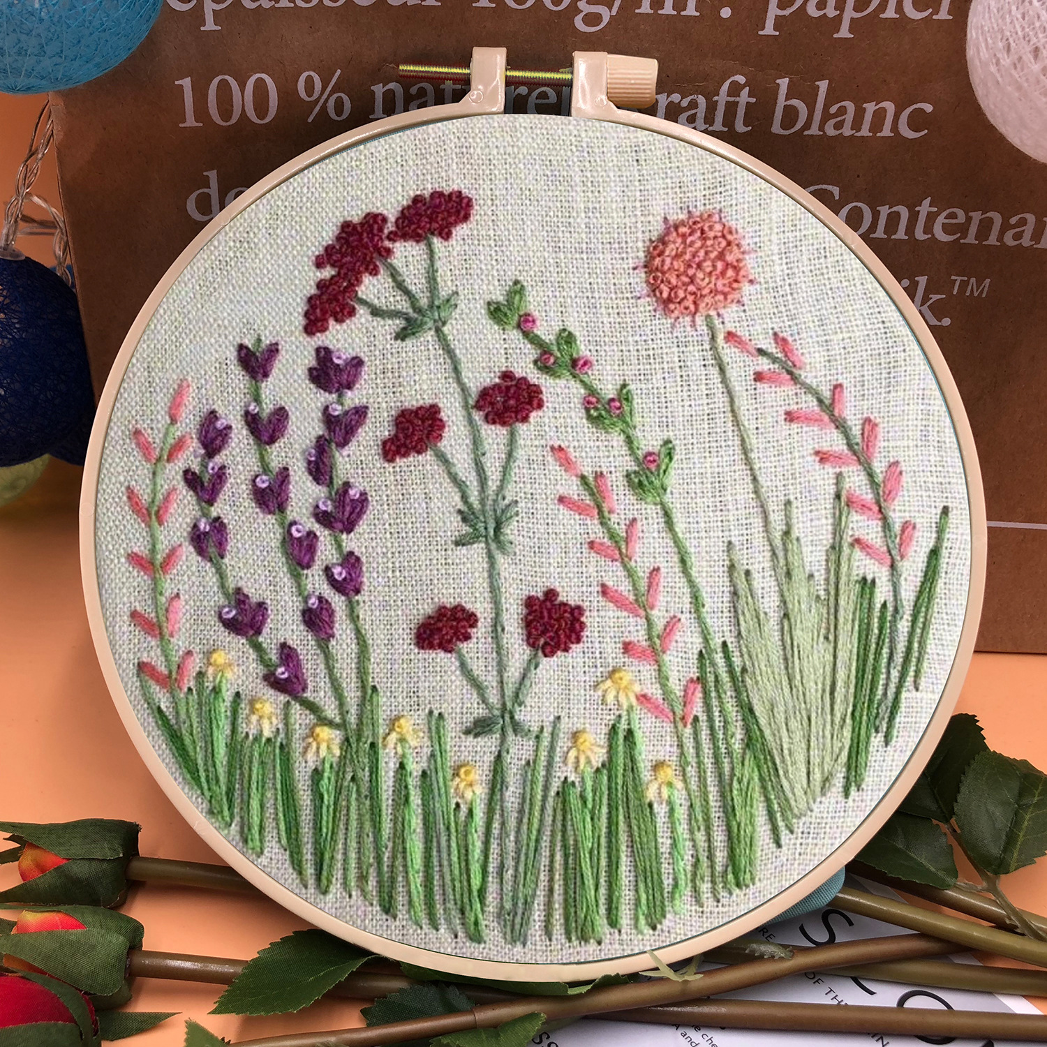 Hot Sale Hand Embroidery Stitch Kit Diy Handmade Decoration Creative Flower Embroidery Embroidery Kit for Beginners Cross Stitch