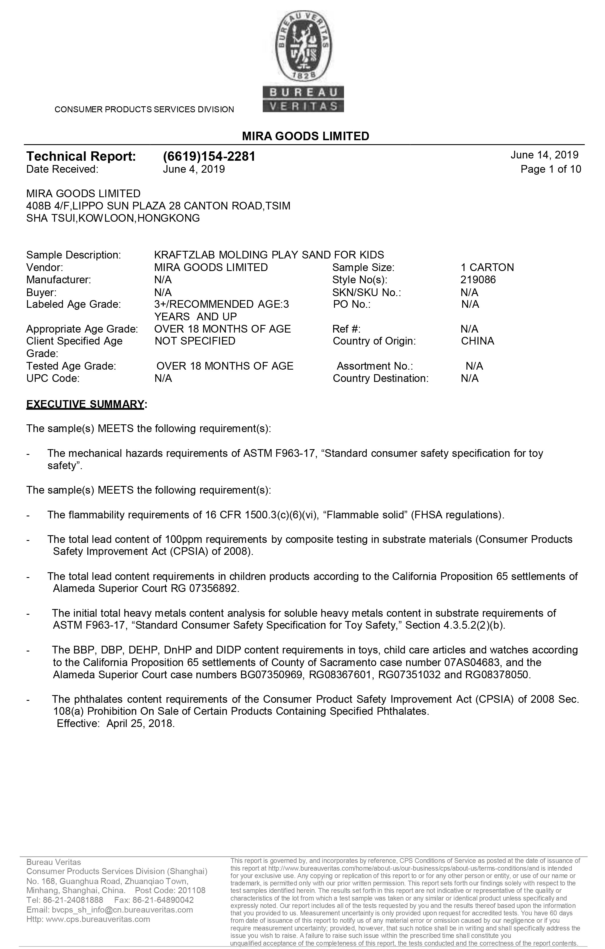 ASTM Certificate