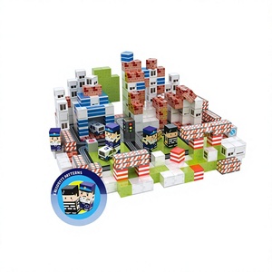 200pcs Magnetic Building Blocks DIY Assembly Children's Puzzle Building Blocks Suitcase Storage Box Versatile 3D Model Toy
