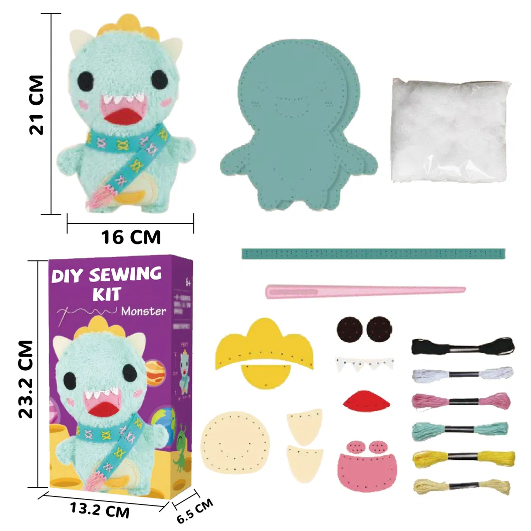 Educational Handmad Kids Felt Animal DIY Crafts Felt Sewing Kit for Girls and Boys