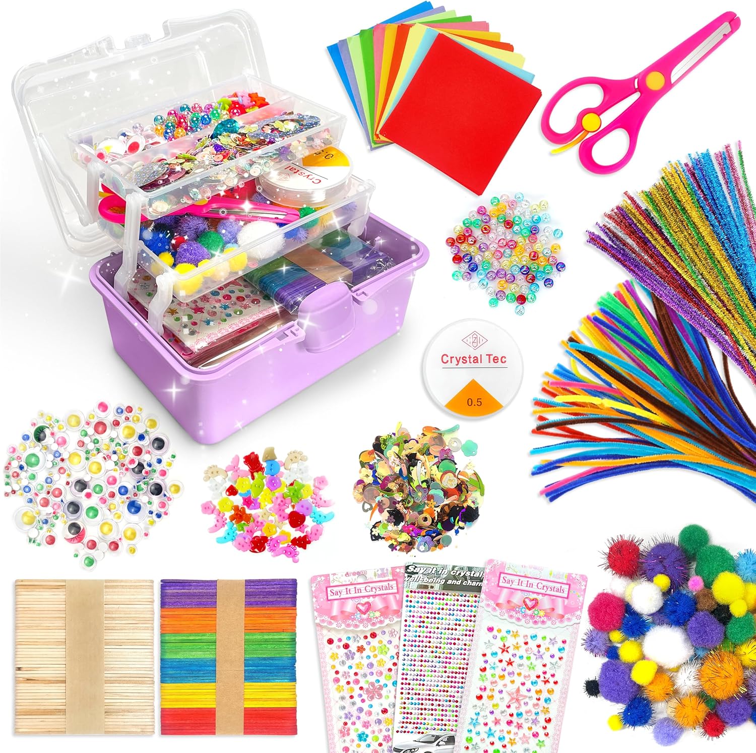 Hot Selling 2500 DIY Crafts Kits Creative Art Craft Supplies Set for Kids DIY Handmade Projects Bead Craft Kit Small Box Kit Set