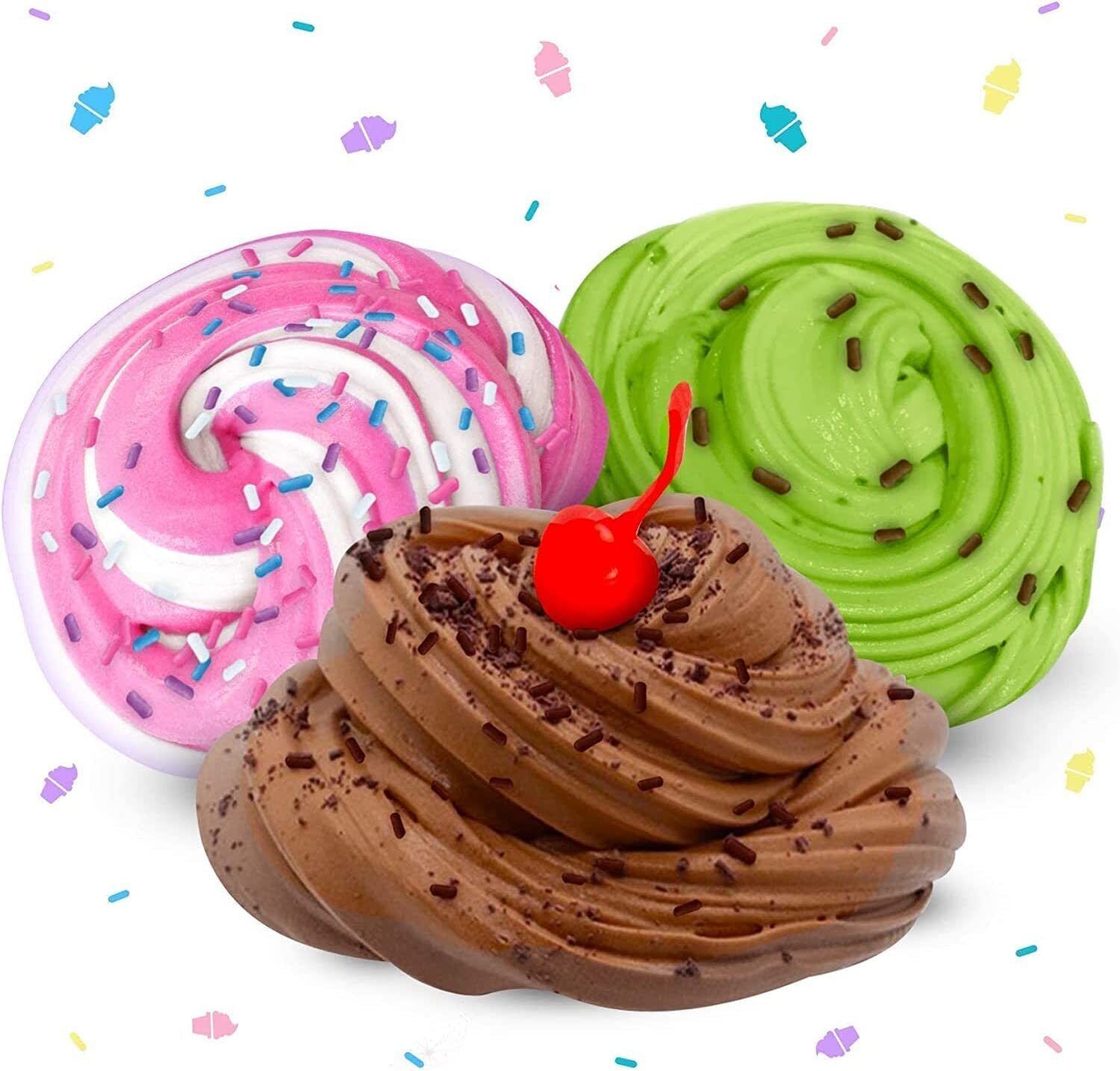 Hot Selling Fluffy Slime Kit Girls Toy Box DIY Make Ice Cream Slimes Fluffy Butter Cloud Foam Slimes Kit