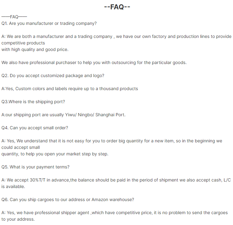 FAQ Details Overview