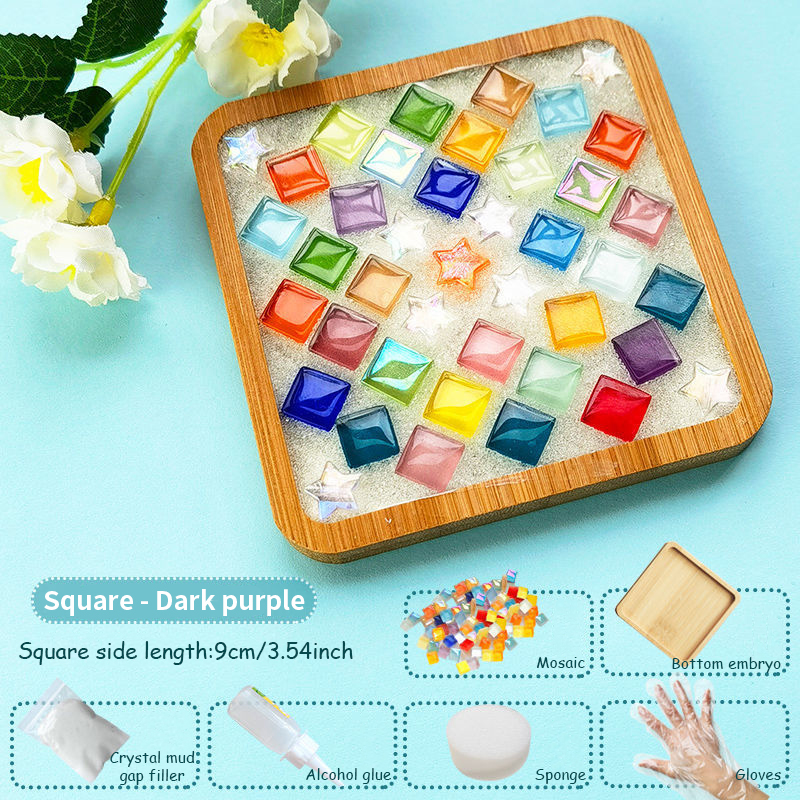 DIY Material Kit for Mosaic Coaster, Mother's Day / Home Gift, for Parent-Child Activity in Kindergarten Adults Handmade