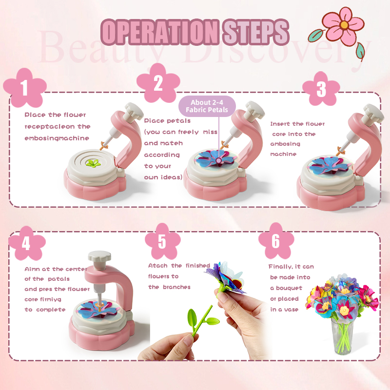 DIY Craft Kits Fabric Flower Bouquets Flower Pressing Toys Educational Activity Preschool Maker Game Creative Art for Kids