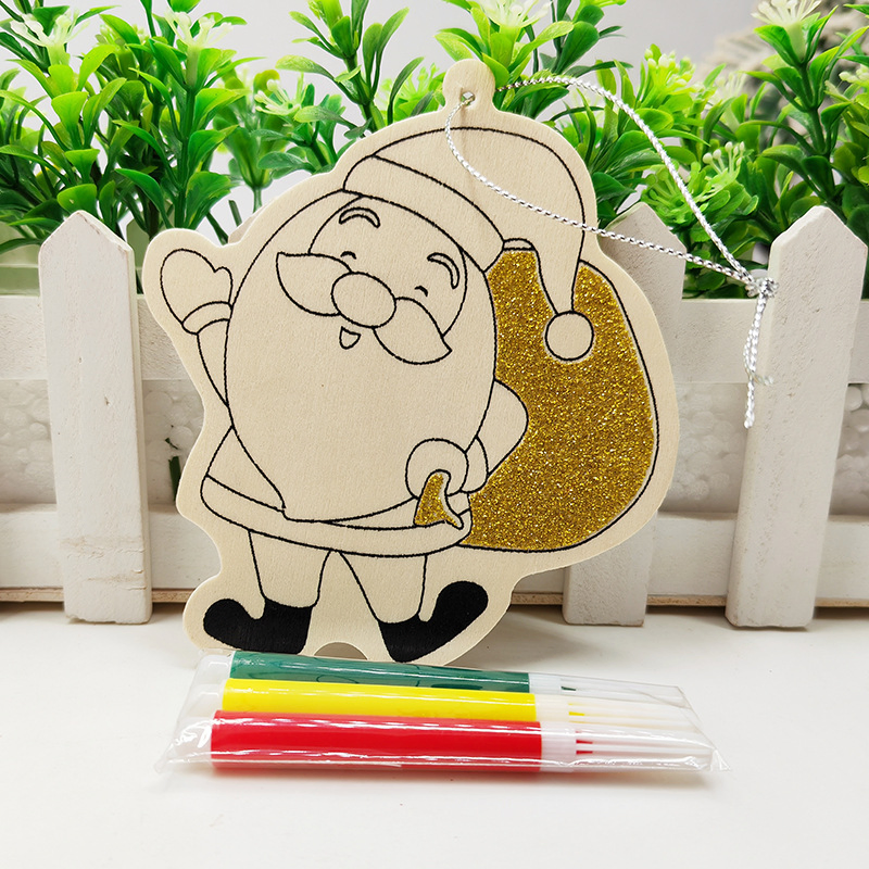 Rustic Wooden DIY Christmas Decoration Kit for Creative Painting