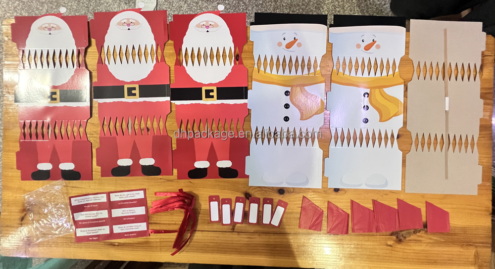 Factory Supply Eco Friendly Handicraft DIY Christmas Cracker Kit with Personalized Customized Paper Decorations 12 Inch 6 Pack