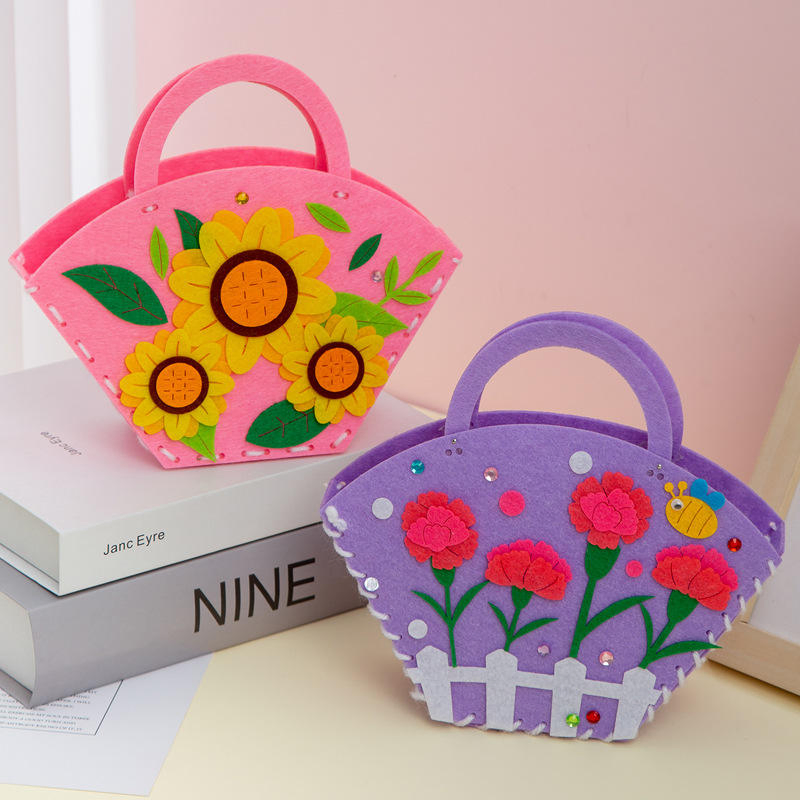Children Felt Craft Kits DIY Handbag Sewing Kits for Mother