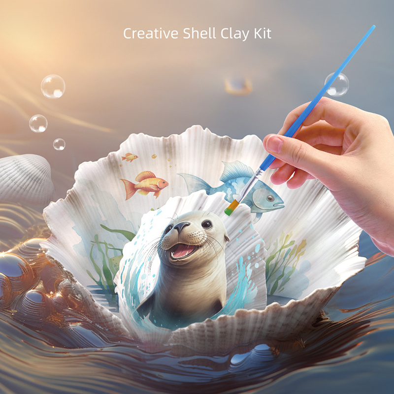 Custom DIY Creative Art Craft Activities Toys Kids Seashell Painting Kit