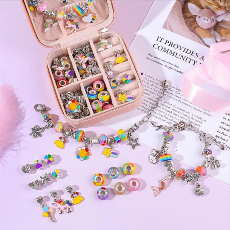 Charm Bracelet Making Kit for Girls Supplies Beads Friendship Bracelet Kit
