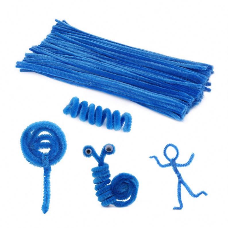 Custom Craft 8mm Chenille Plush Pipe Cleaner Creative Crafting Educational Hobby Activity DIY Flower Kit Customizable Color Size