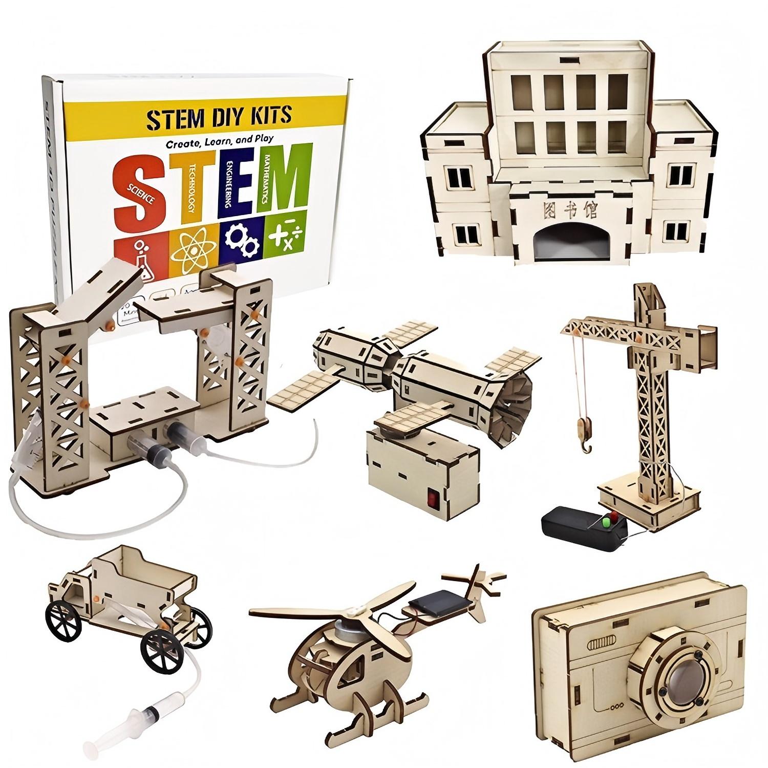 Customized Learning Science Montessori Educational Fun Wooden Student Kits DIY STEAM Diy Solar STEM Toys for Kids