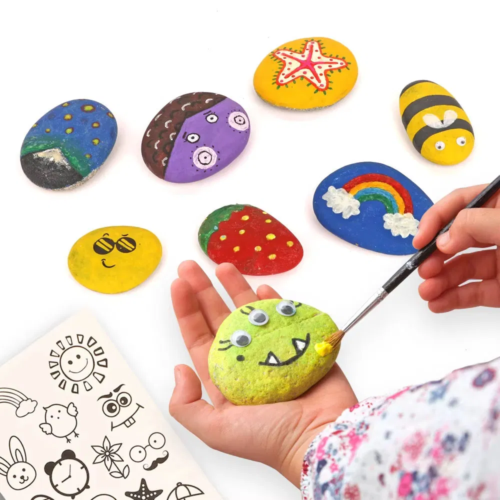 Crafts DIY Supplies Kit for Kids Rock Painting Kit