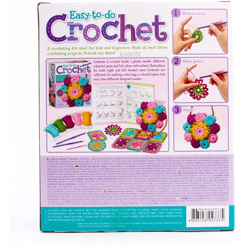 Children Arts and Crafts Supplies for Kids Hand Craft Knitting and Sewing DIY Toys Crochet Kit