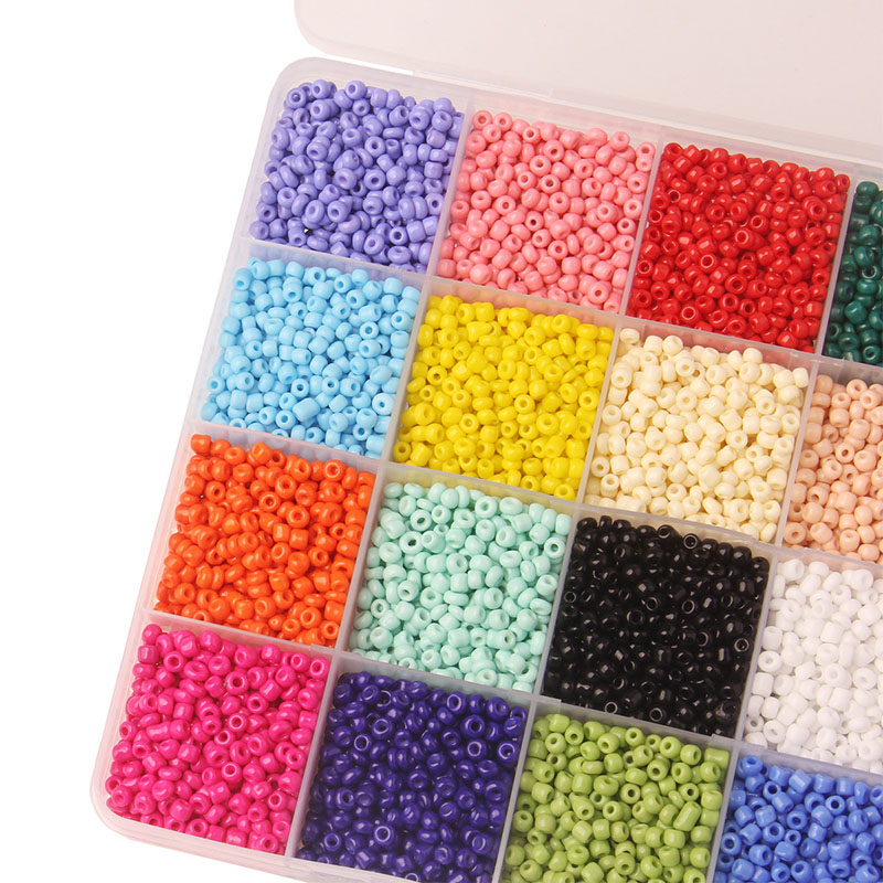 Blues Fashion Diy Bead Kits for Kids 3mm Assorted Glass Seed Beads Set Diy Letter Bead Bracelet Kit for Girls Jewelry Making