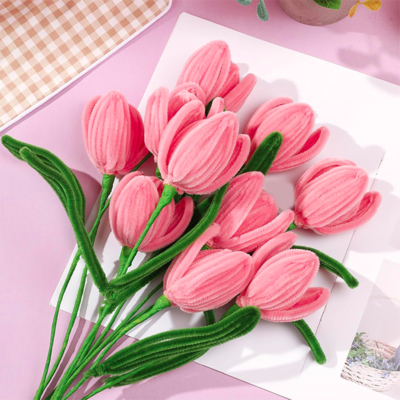 Xieli Vietnam Mother's Day DIY Chenille Stems Tulip Bouquet Kit Pipe Cleaners Craft