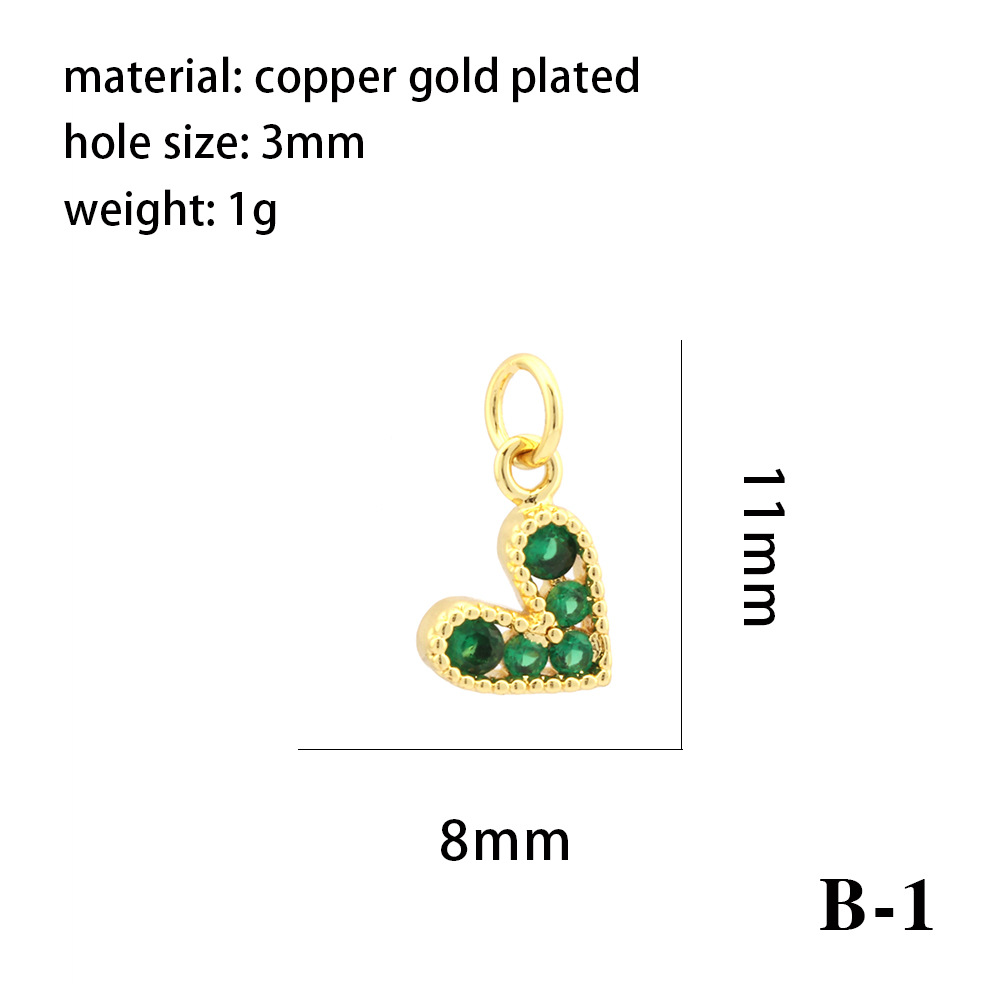 Wholesale Heart-Shaped DIY Jewelry Kit - Gold-Tone Zircon Charms, Earring/Bracelet/Necklace Findings Bulk Supplies for Crafting