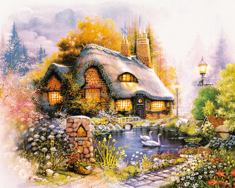 Beautiful Landscape Round Diamond Painting, Resin Stone Embroidery Painting Kits,diy Mosaic Painting