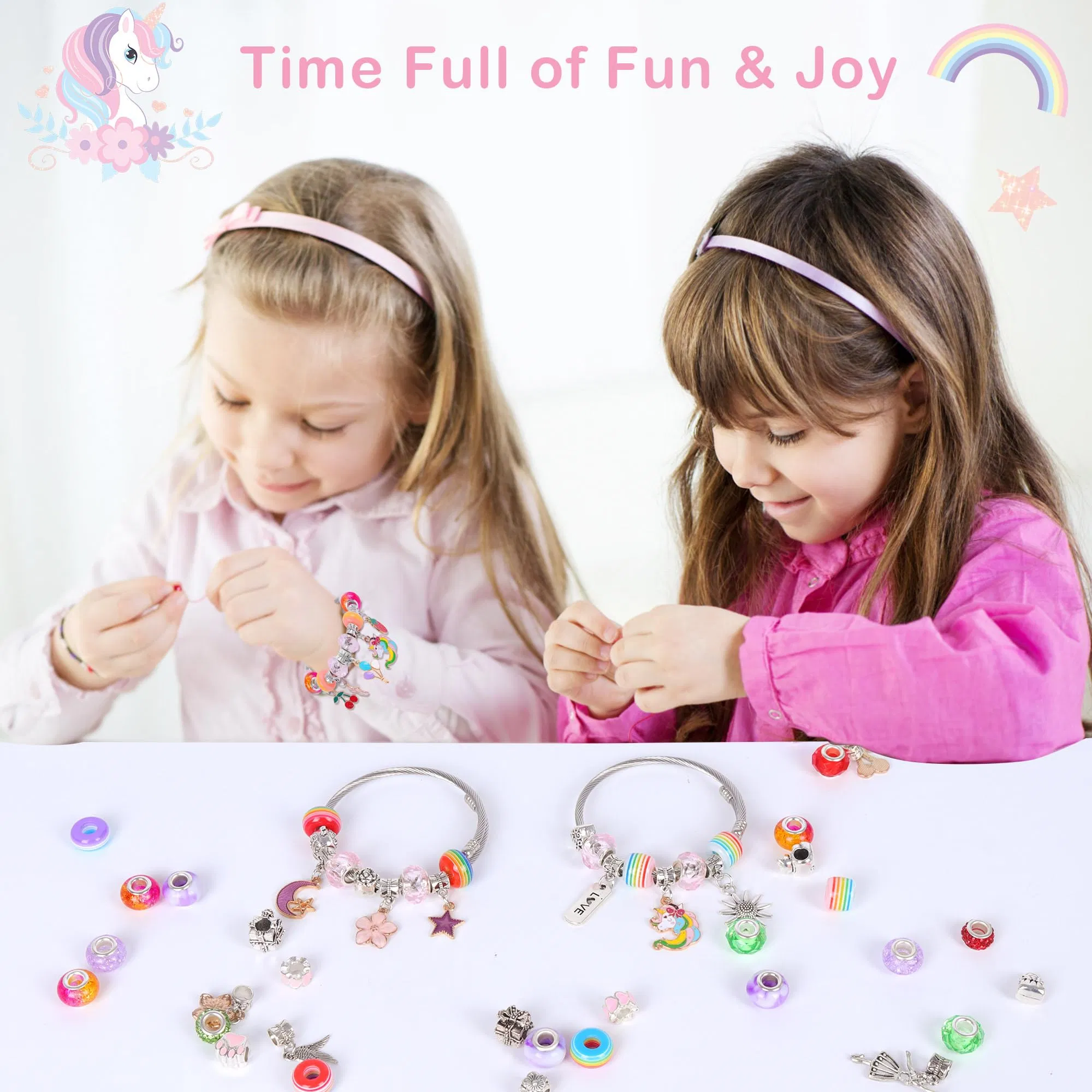 Charm Bracelet Making Kit for Girls Supplies Beads Friendship Bracelet Kit